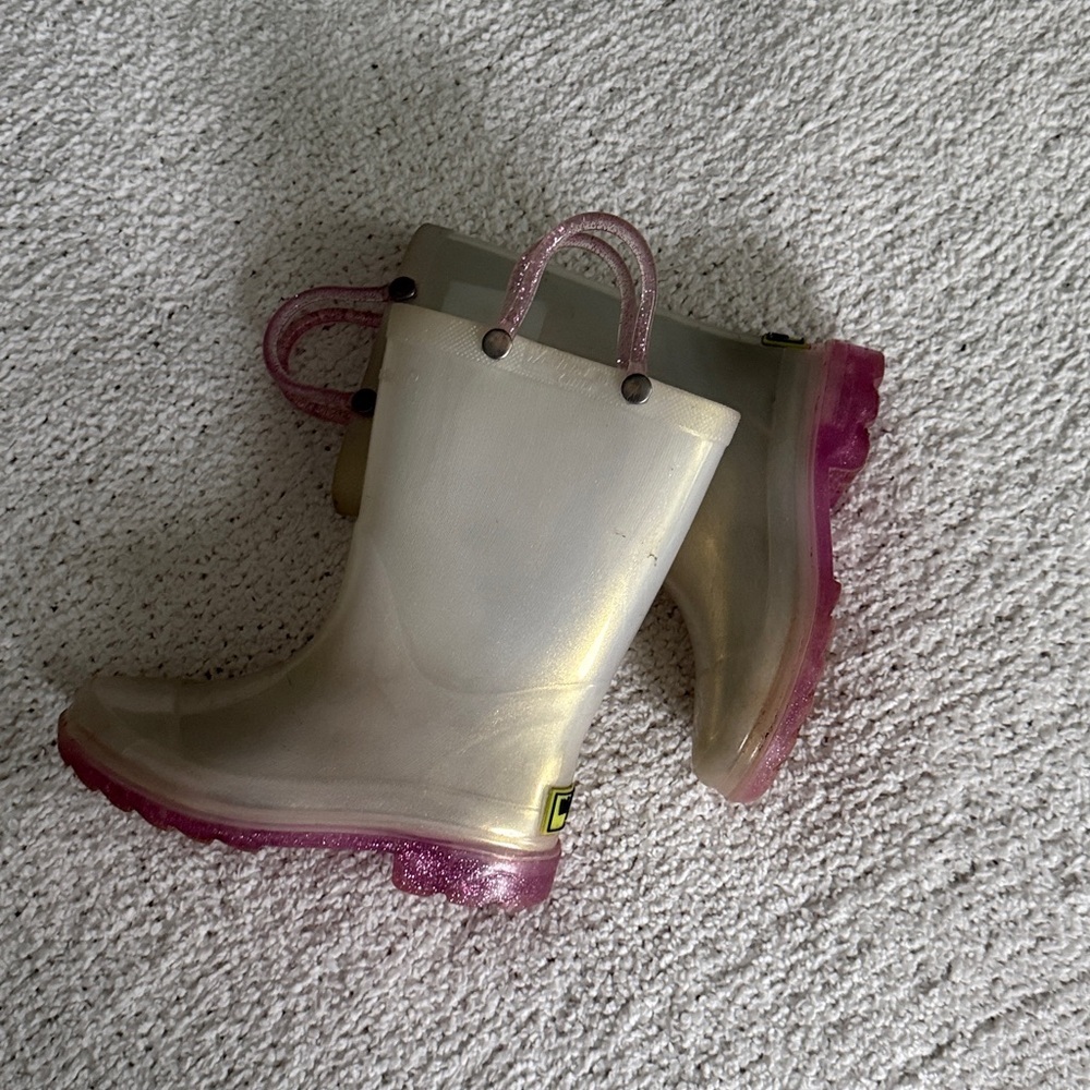 Western Chief Toddler Girls' Abby Glitter Rain Boots With Lights 9T Waterproof - Picture 2 of 10